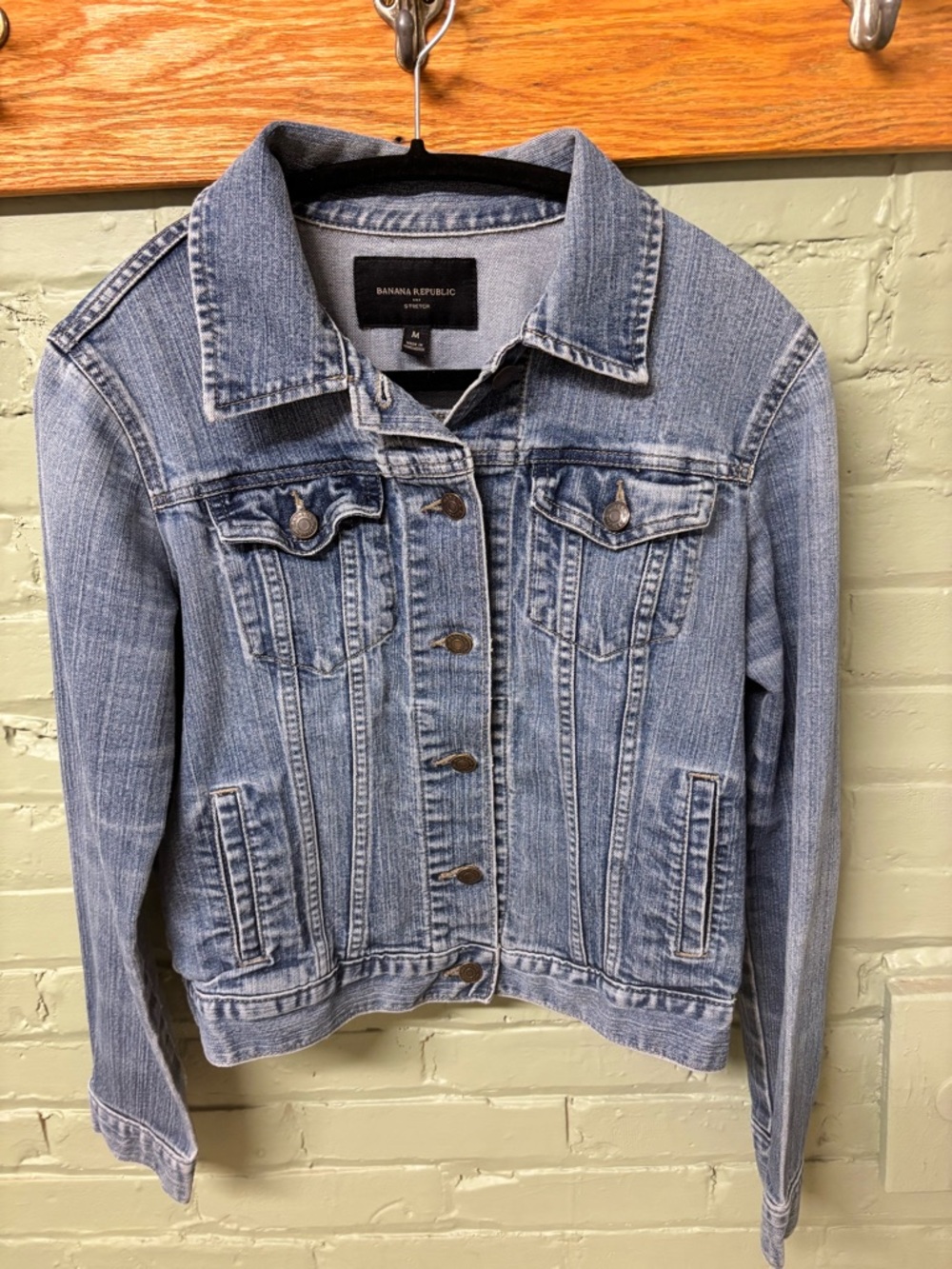 Banana Republic Medium Wash Denim Jacket - Light Blue